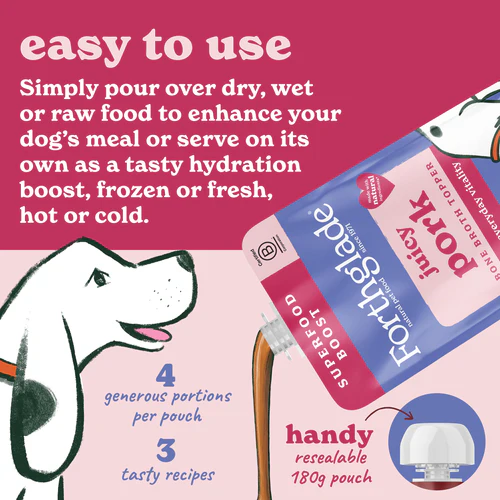 Forthglade Juicy Pork Dog Bone Broth Topper - 180gm - Image 4